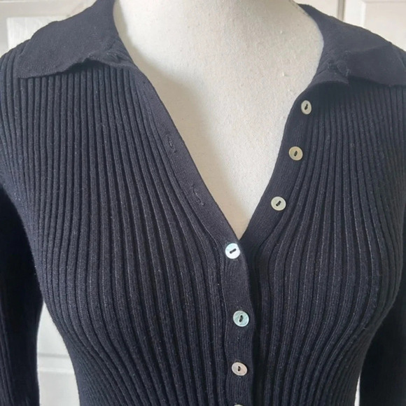 Lara Knit Womens 3/4 Sleeve Dress Black Size‎ L buttons in front - Picture 3 of 14